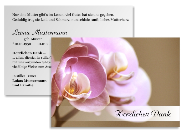 Danksagungskarten Trauer Danksagungskarten Trauer