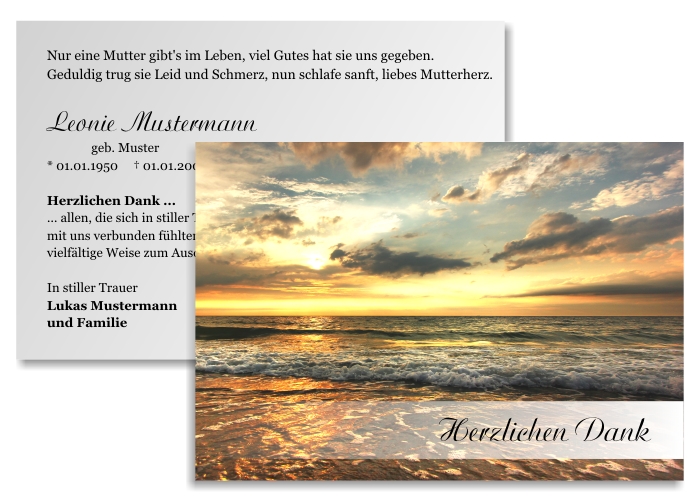 Danksagungskarten Trauer Danksagungskarten Trauer