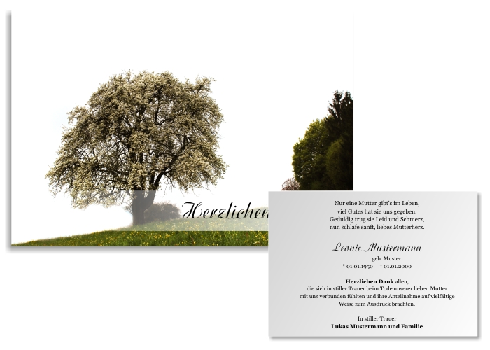  Danksagungskarten Trauer