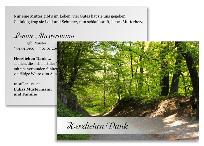 Danksagungskarten Trauer Danksagungskarten Trauer