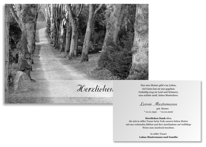 Danksagungskarten Trauer Danksagungskarten Trauer