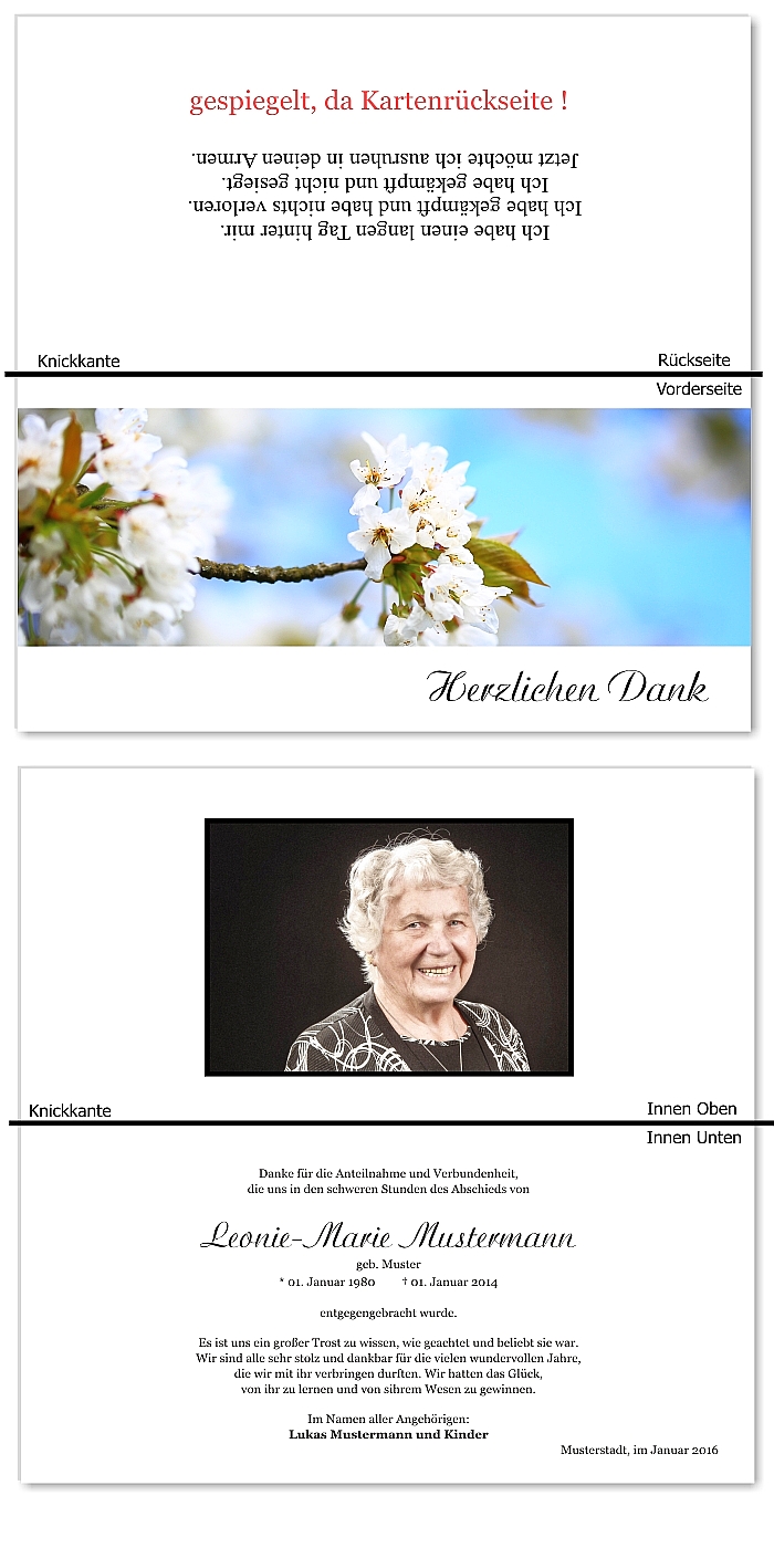 Danksagungskarten Trauer Danksagungskarten Trauer