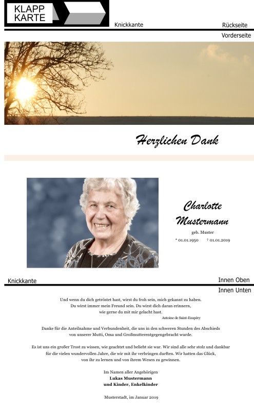 Danksagungskarten Trauer Danksagungskarten Trauer