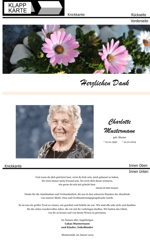 Danksagungskarten Trauer Danksagungskarten Trauer