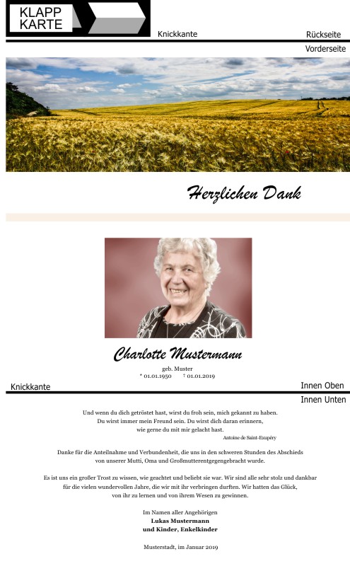 Danksagungskarten Trauer Danksagungskarten Trauer