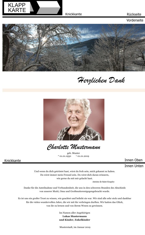 Danksagungskarten Trauer Danksagungskarten Trauer