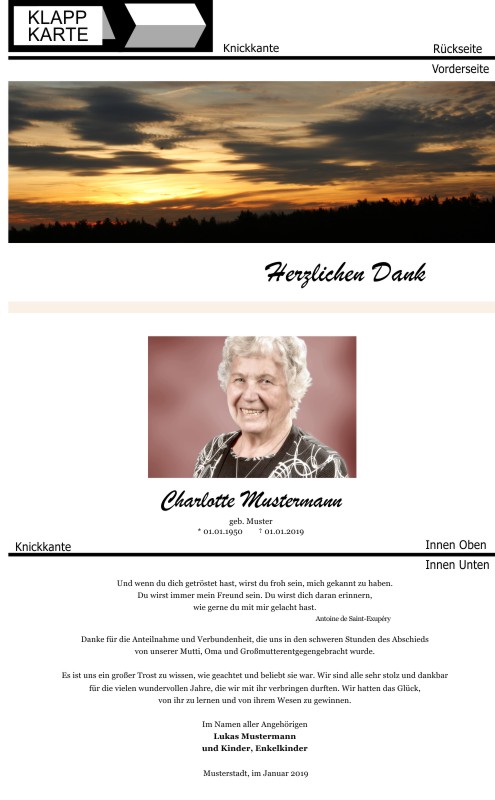 Danksagungskarten Trauer Danksagungskarten Trauer