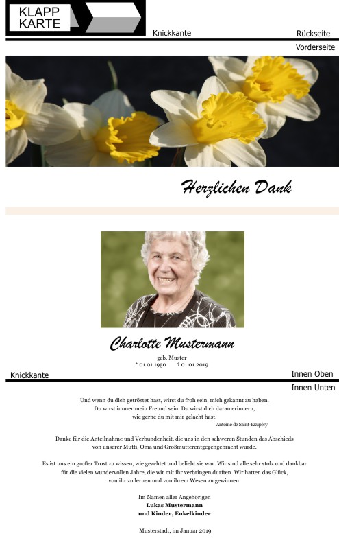 Danksagungskarten Trauer Danksagungskarten Trauer