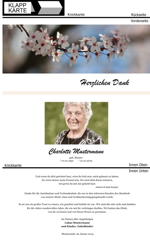 Danksagungskarten Trauer Danksagungskarten Trauer