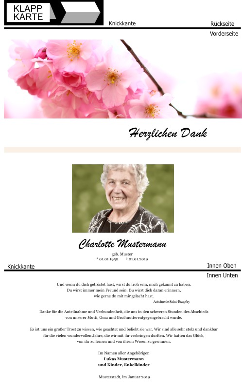 Danksagungskarten Trauer Danksagungskarten Trauer
