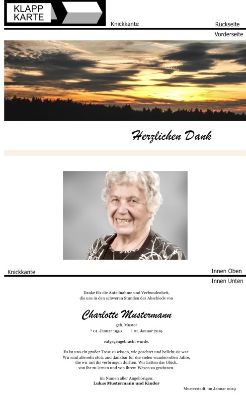 Danksagungskarten Trauer Danksagungskarten Trauer