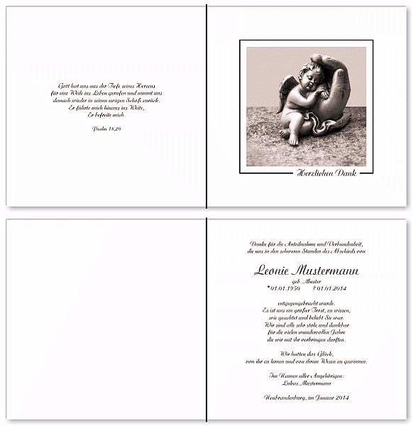  Danksagungskarten Trauer