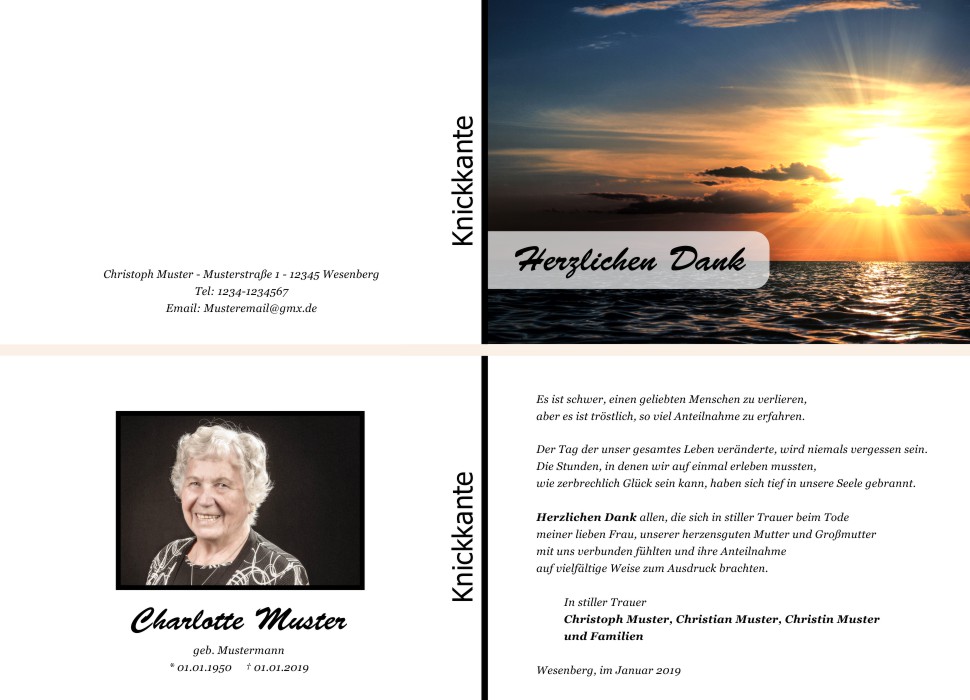 Danksagungskarten Trauer Danksagungskarten Trauer