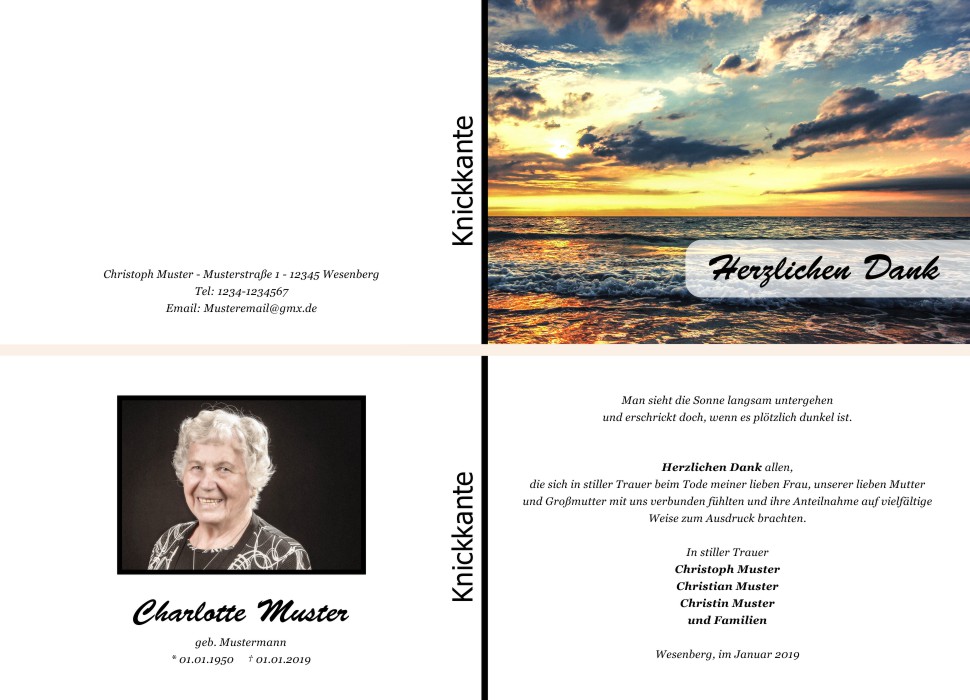 Danksagungskarten Trauer Danksagungskarten Trauer