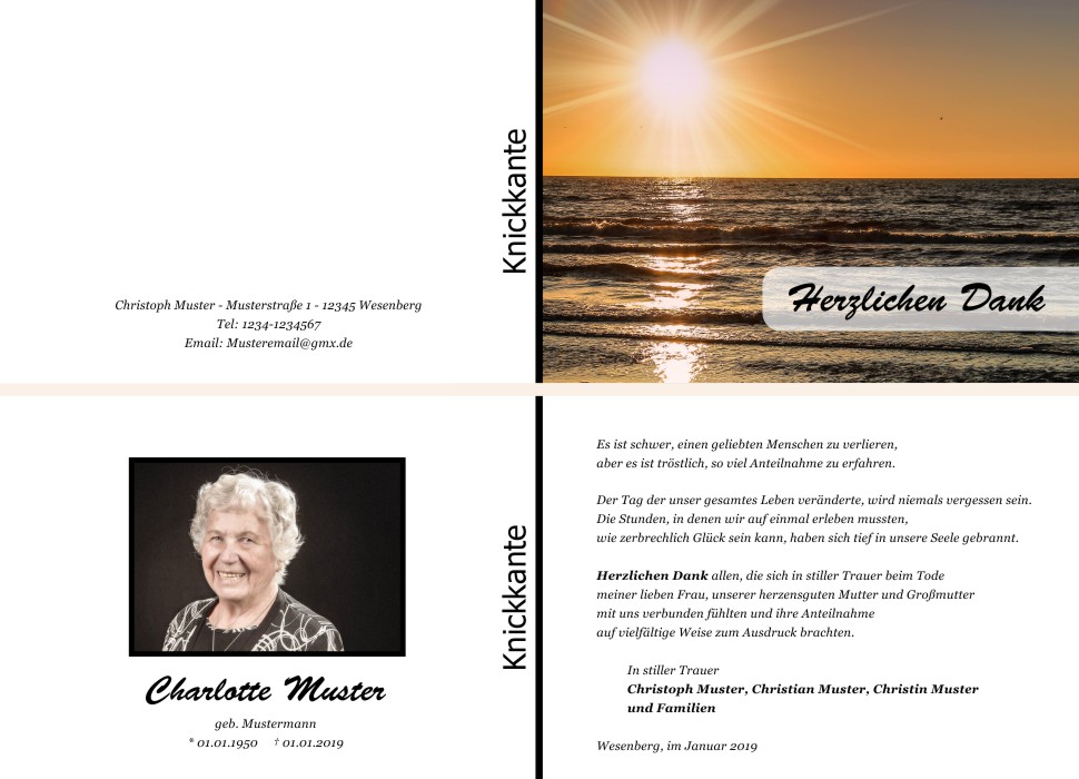 Danksagungskarten Trauer Danksagungskarten Trauer
