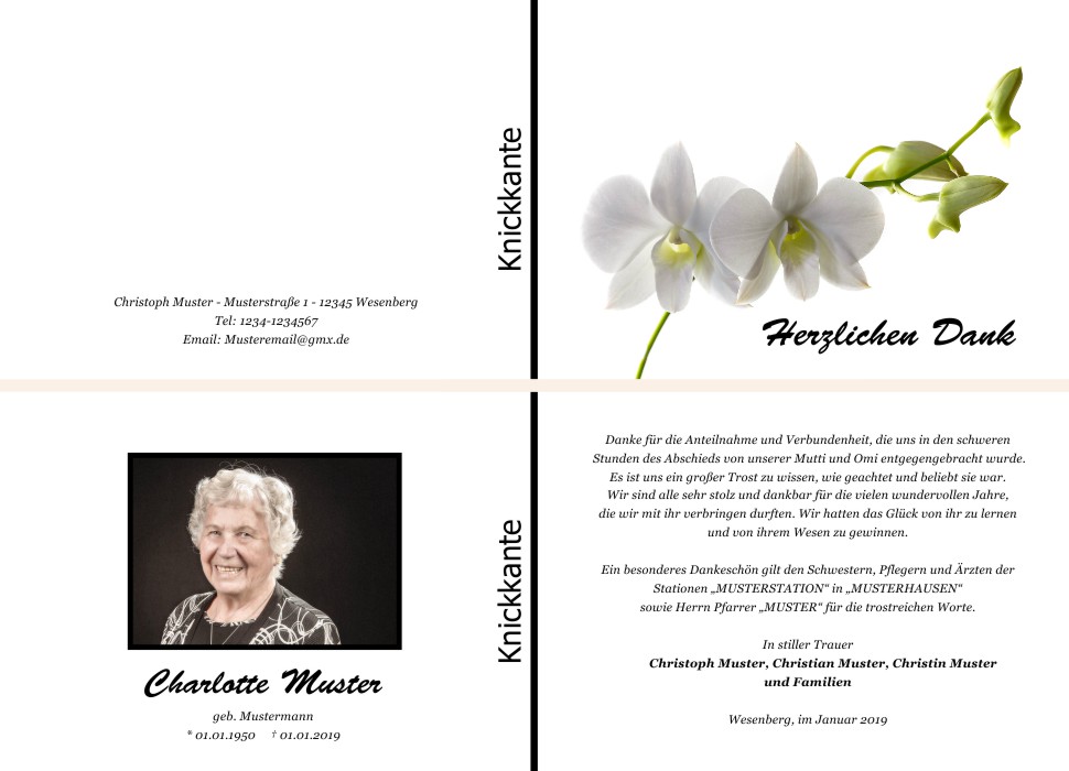 Danksagungskarten Trauer Danksagungskarten Trauer