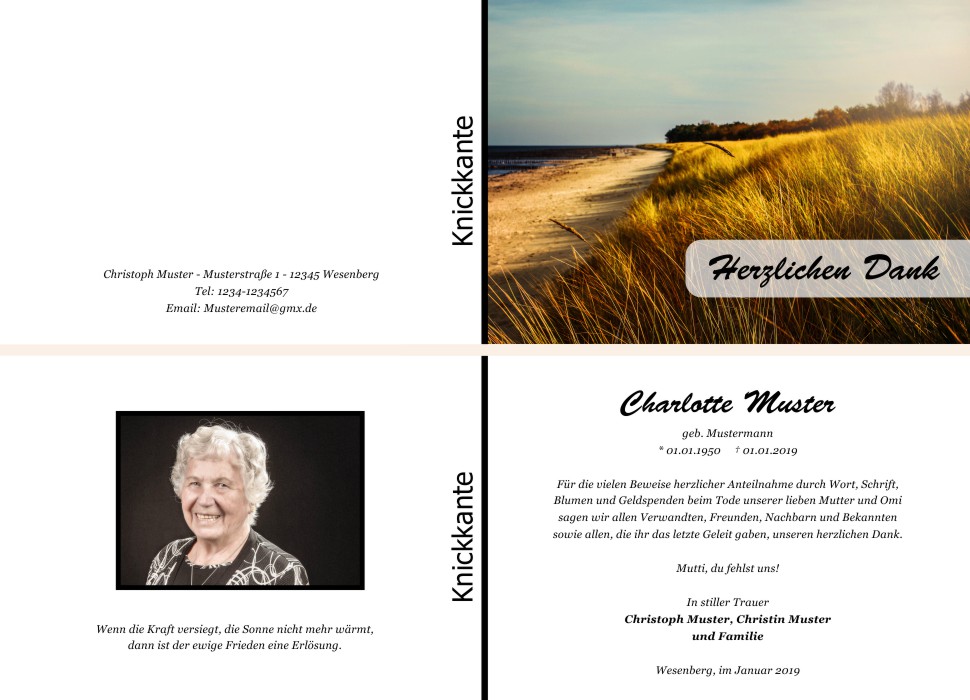 Danksagungskarten Trauer Danksagungskarten Trauer
