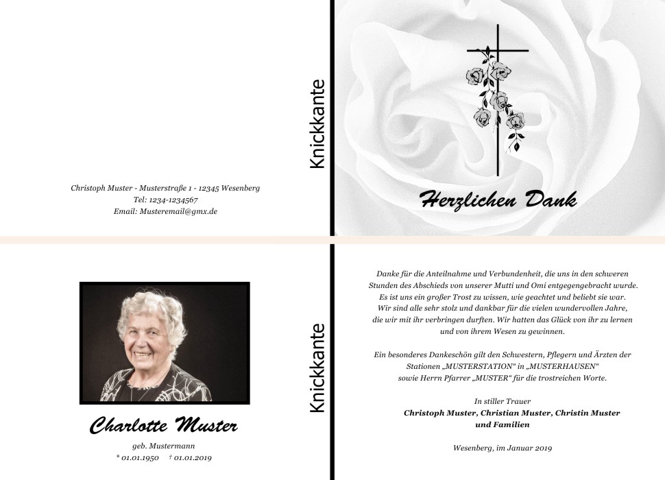 Danksagungskarten Trauer Danksagungskarten Trauer