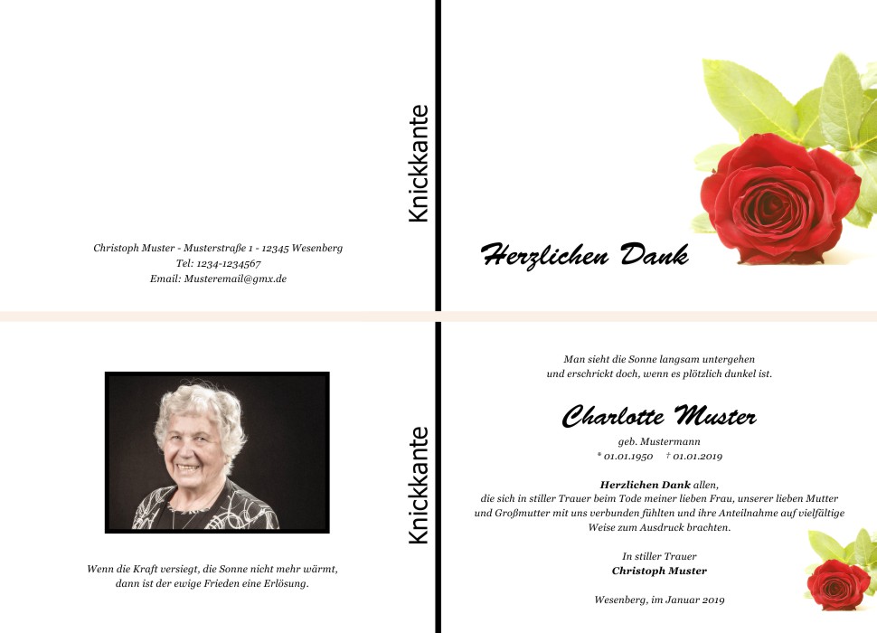 Danksagungskarten Trauer Danksagungskarten Trauer