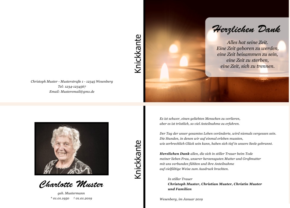 Danksagungskarten Trauer Danksagungskarten Trauer