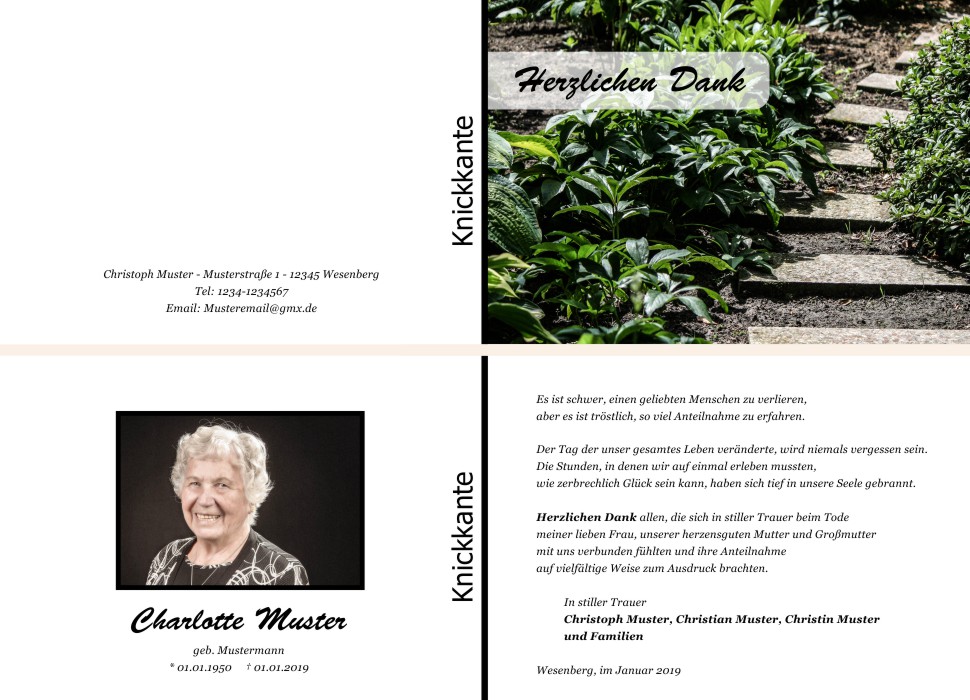 Danksagungskarten Trauer Danksagungskarten Trauer