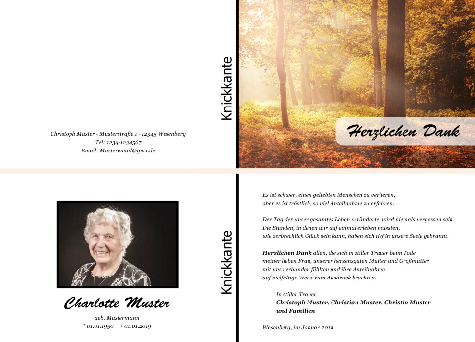 Danksagungskarten Trauer Danksagungskarten Trauer