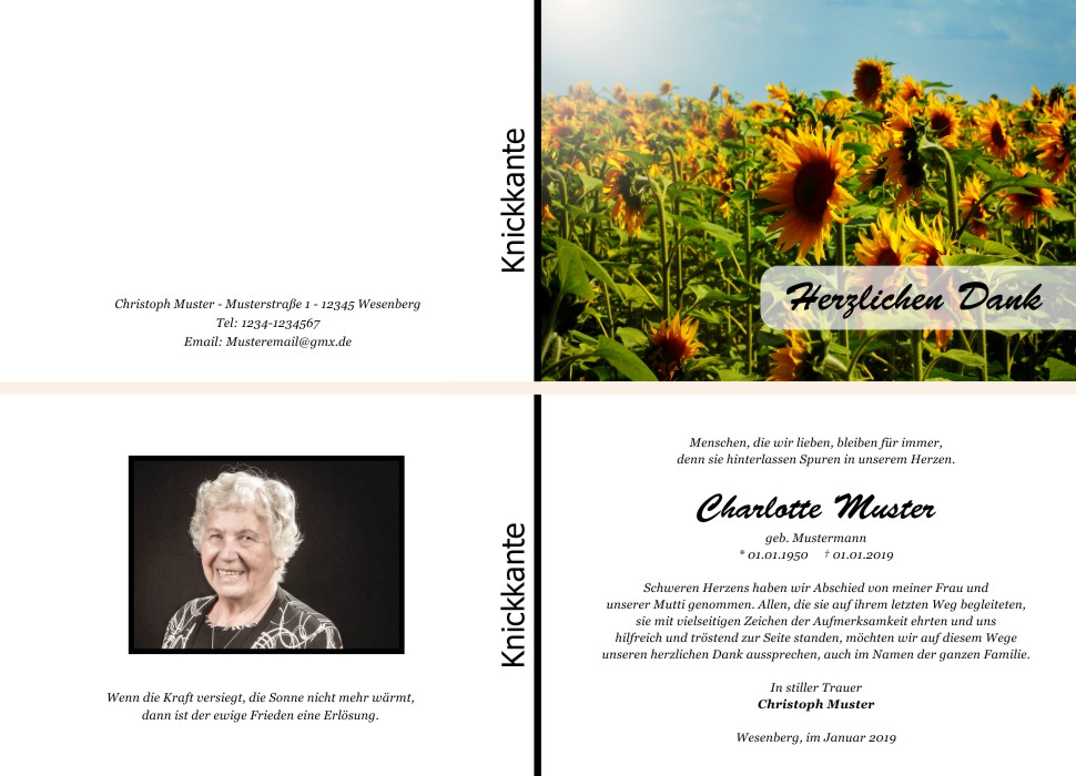 Danksagungskarten Trauer Danksagungskarten Trauer