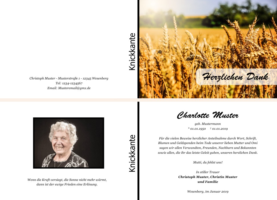 Danksagungskarten Trauer Danksagungskarten Trauer