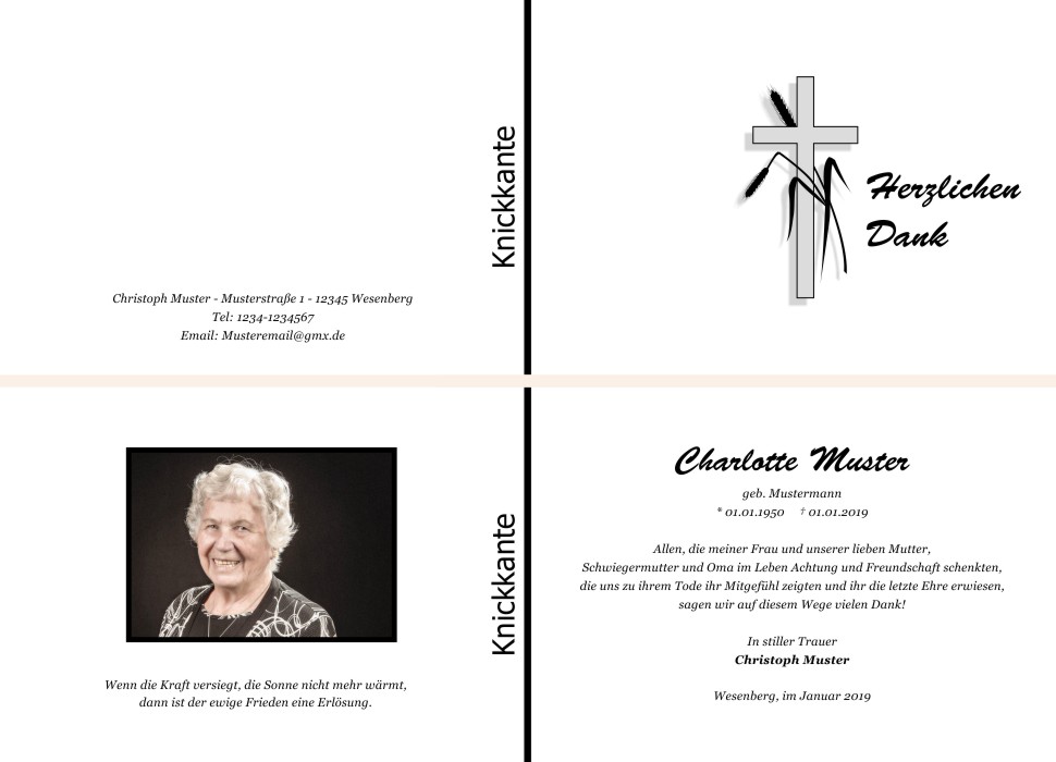 Danksagungskarten Trauer Danksagungskarten Trauer