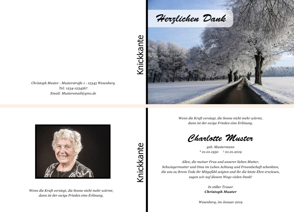 Danksagungskarten Trauer Danksagungskarten Trauer