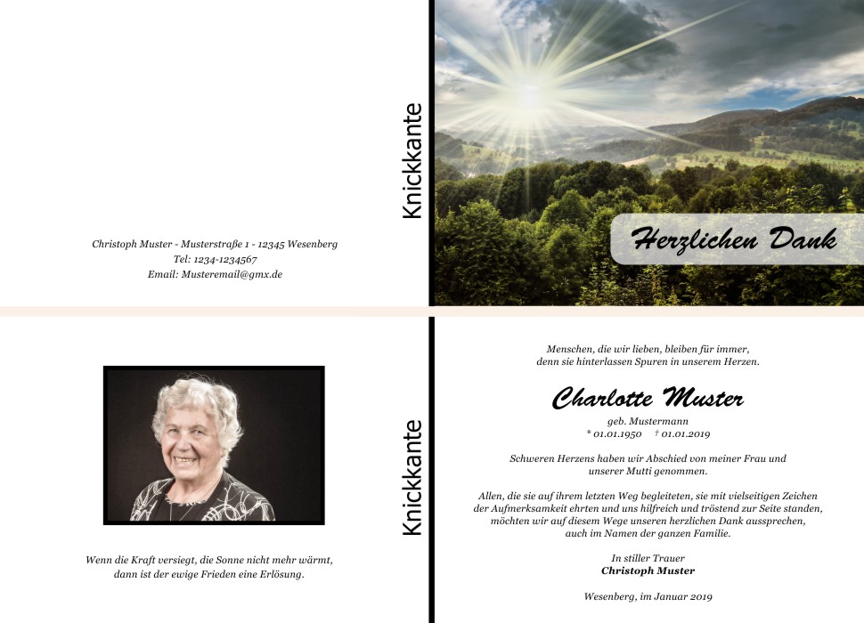 Danksagungskarten Trauer Danksagungskarten Trauer