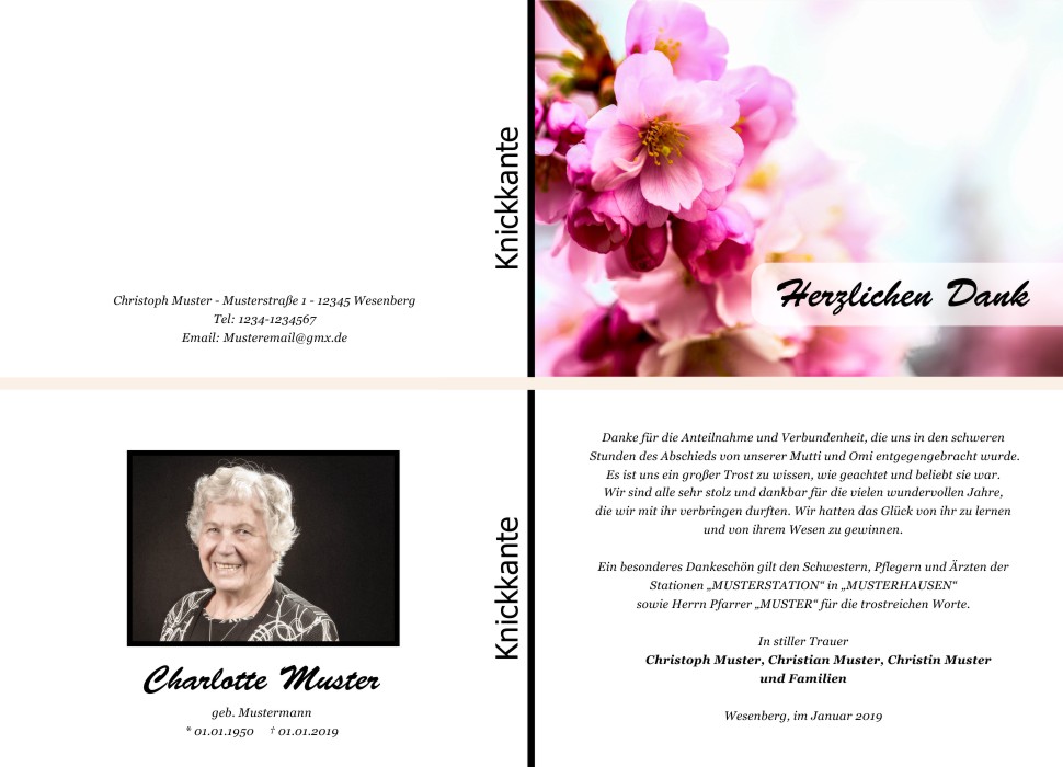 Danksagungskarten Trauer Danksagungskarten Trauer