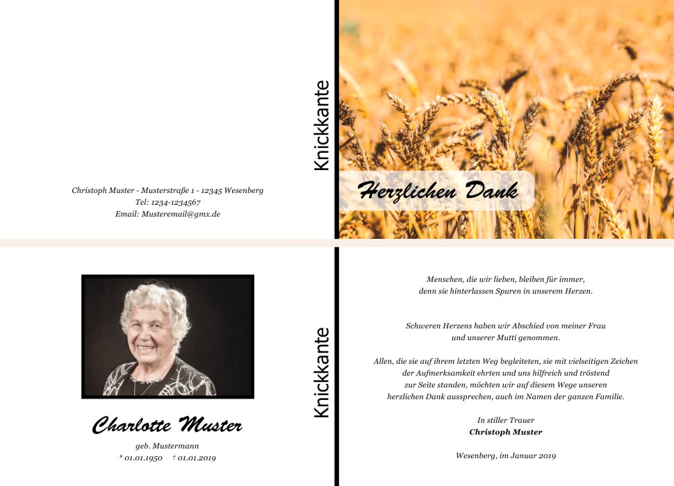 Danksagungskarten Trauer Danksagungskarten Trauer