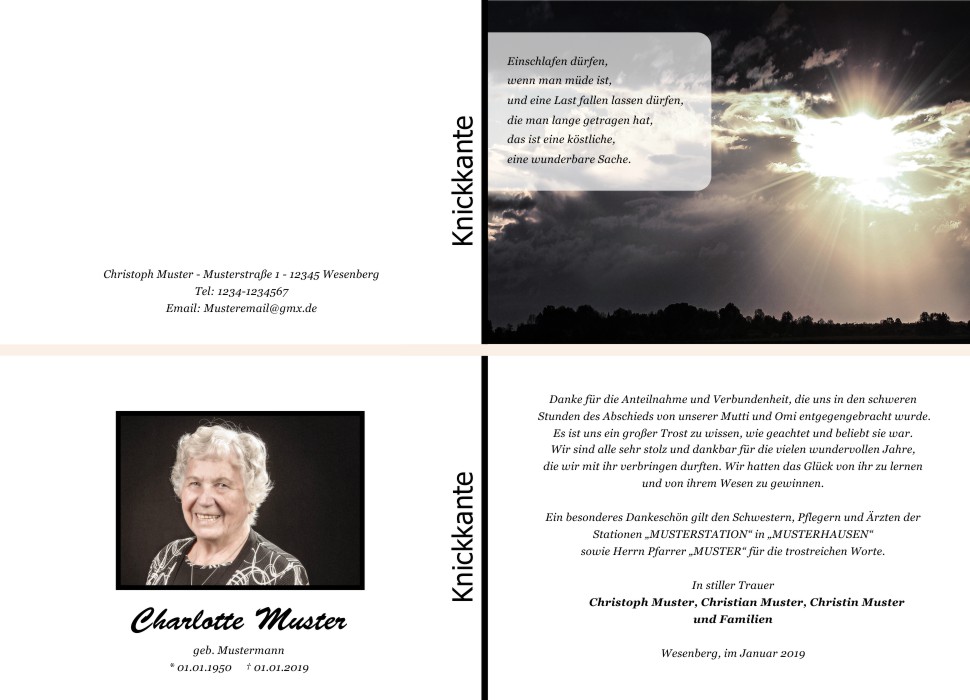 Danksagungskarten Trauer Danksagungskarten Trauer