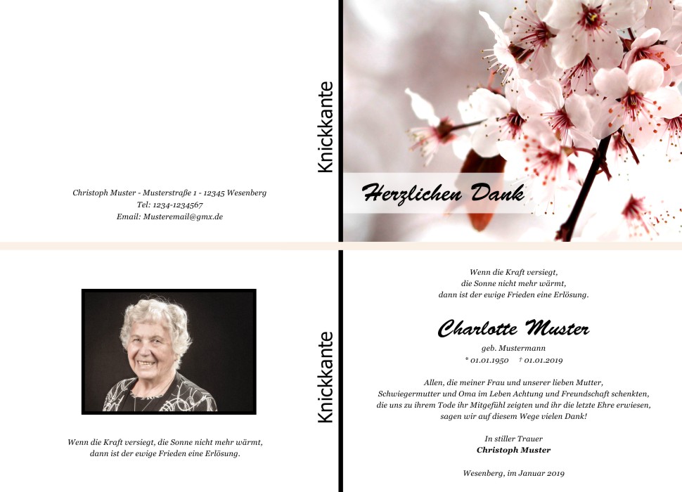 Danksagungskarten Trauer Danksagungskarten Trauer