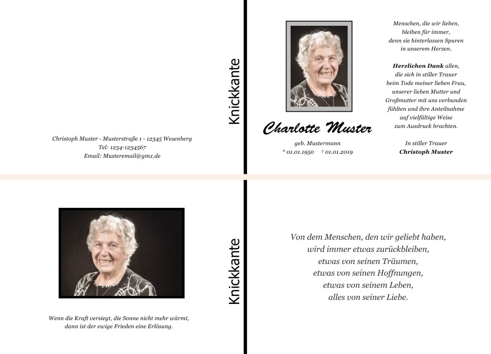 Danksagungskarten Trauer Danksagungskarten Trauer