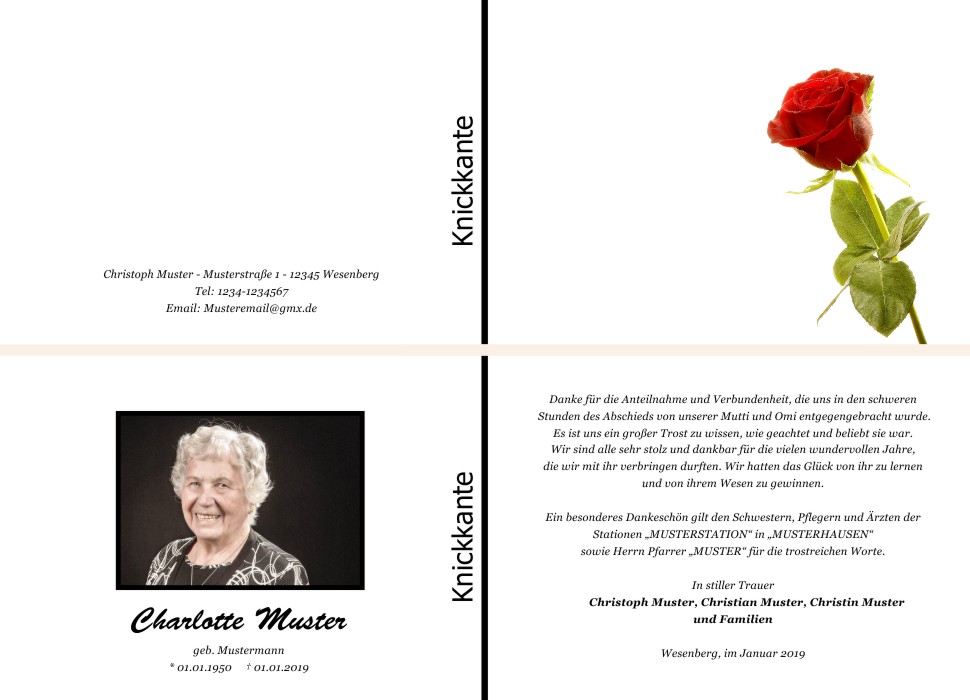 Danksagungskarten Trauer Danksagungskarten Trauer