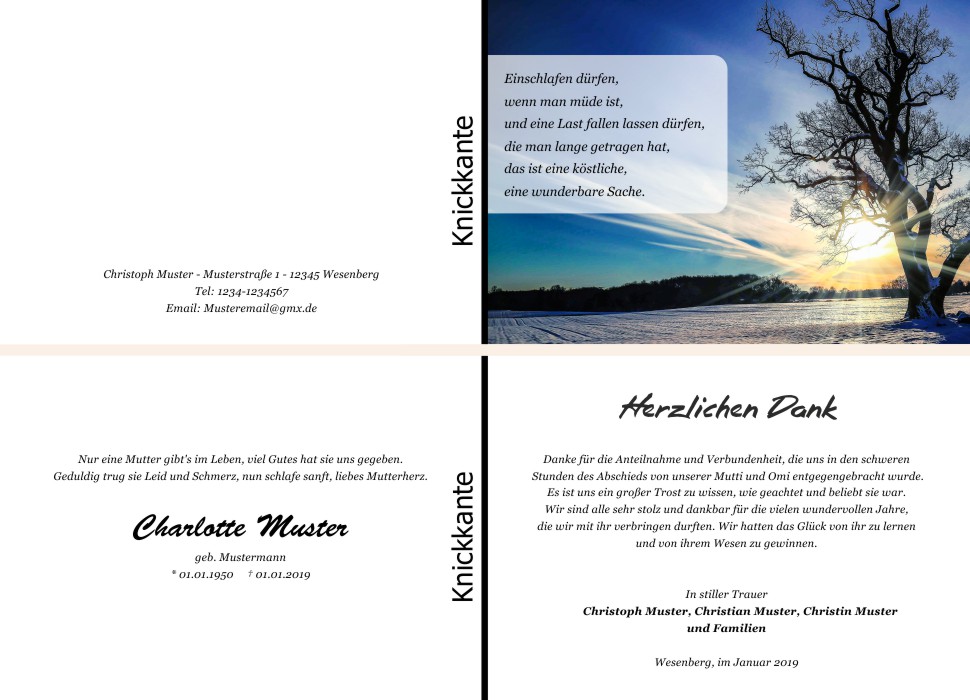 Danksagungskarten Trauer Danksagungskarten Trauer
