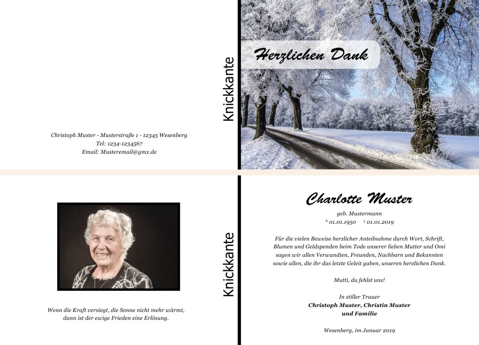 Danksagungskarten Trauer Danksagungskarten Trauer