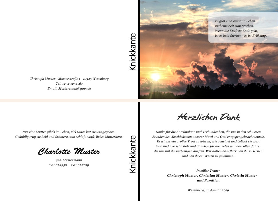 Danksagungskarten Trauer Danksagungskarten Trauer