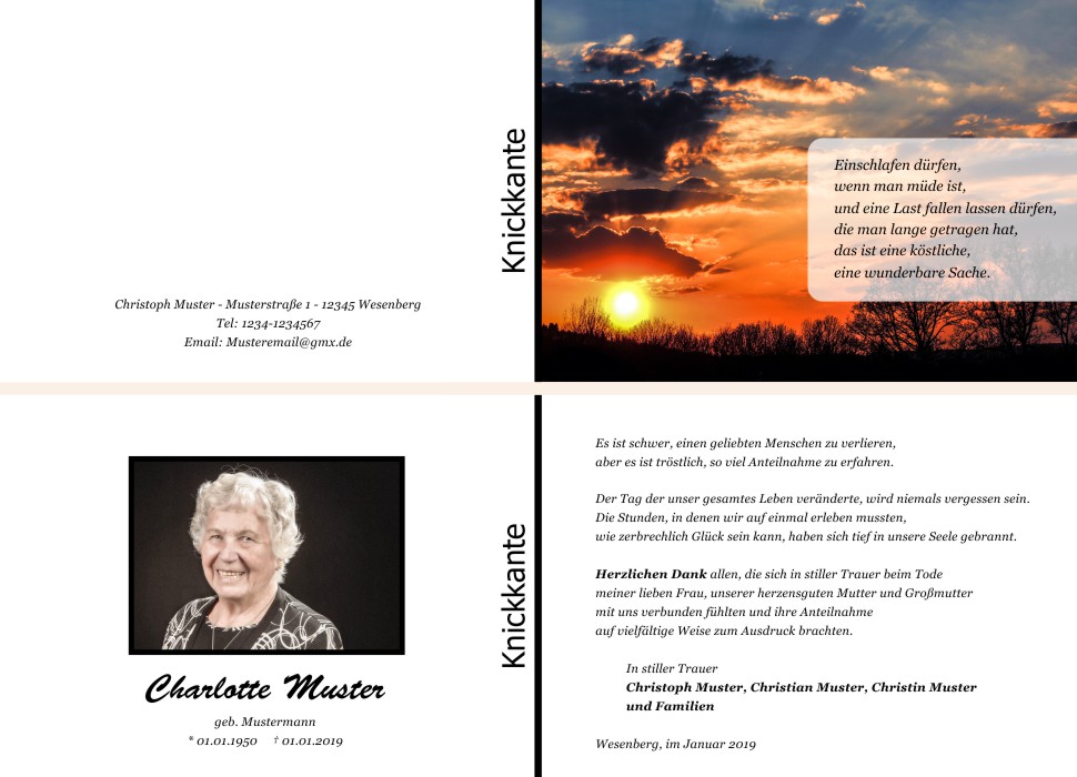 Danksagungskarten Trauer Danksagungskarten Trauer