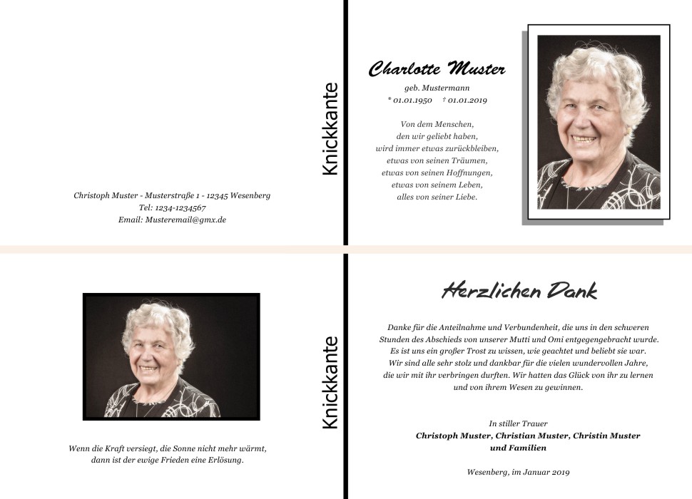 Danksagungskarten Trauer Danksagungskarten Trauer