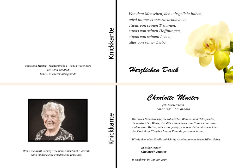 Danksagungskarten Trauer Danksagungskarten Trauer