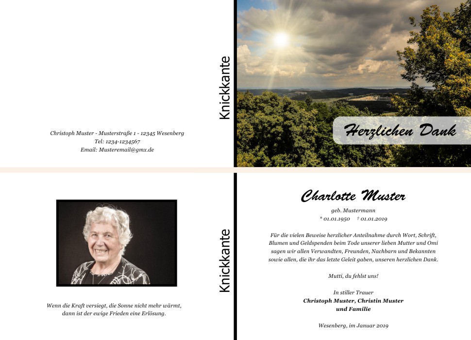 Danksagungskarten Trauer Danksagungskarten Trauer