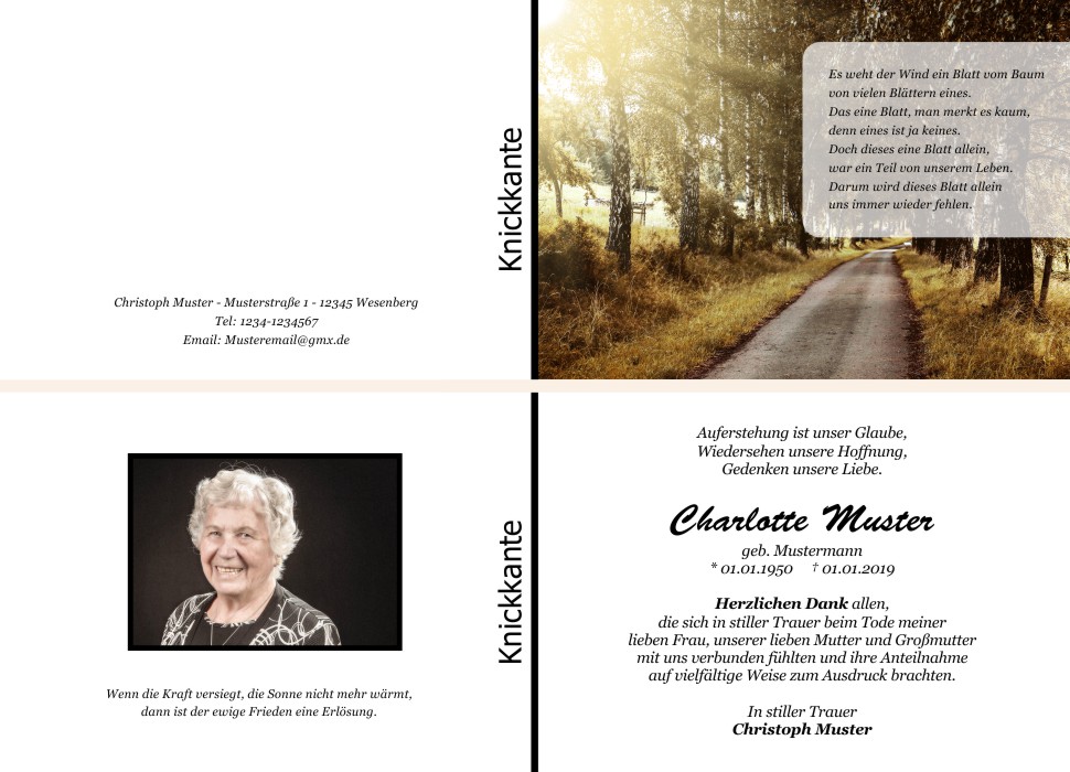 Danksagungskarten Trauer Danksagungskarten Trauer