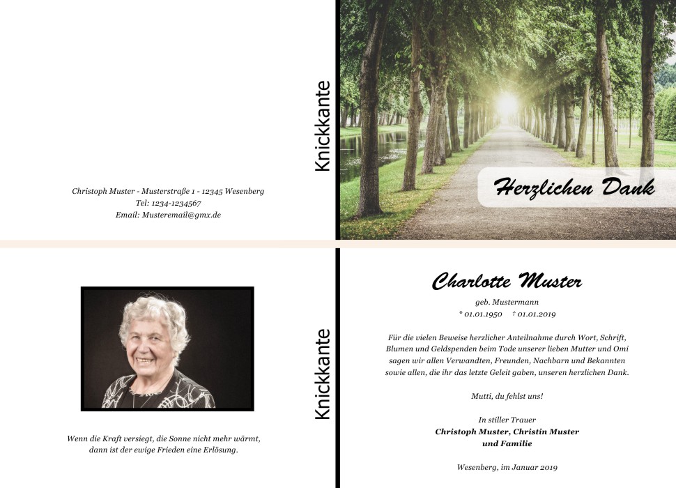 Danksagungskarten Trauer Danksagungskarten Trauer