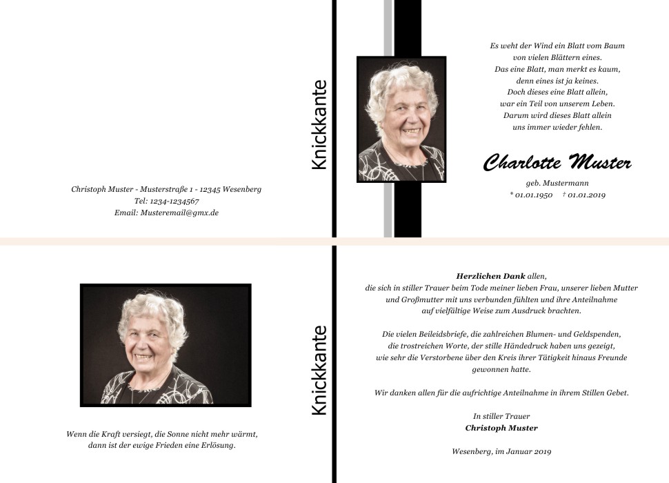 Danksagungskarten Trauer Danksagungskarten Trauer