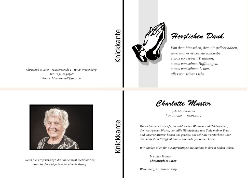 Danksagungskarten Trauer Danksagungskarten Trauer