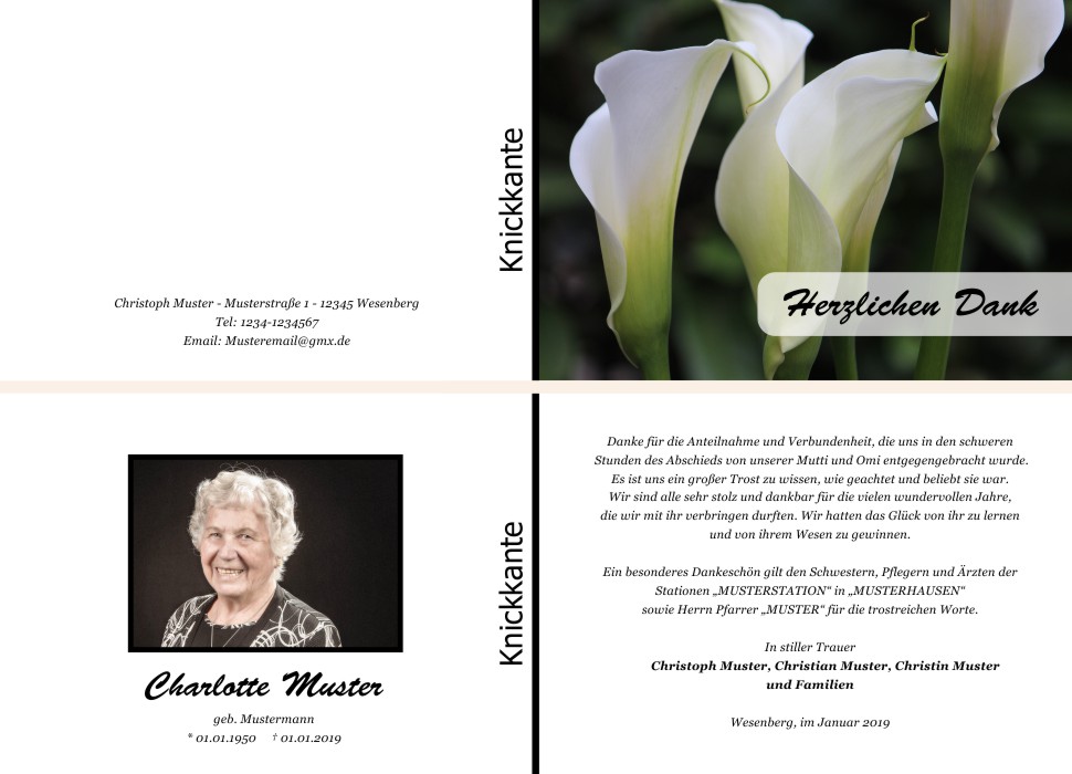Danksagungskarten Trauer Danksagungskarten Trauer