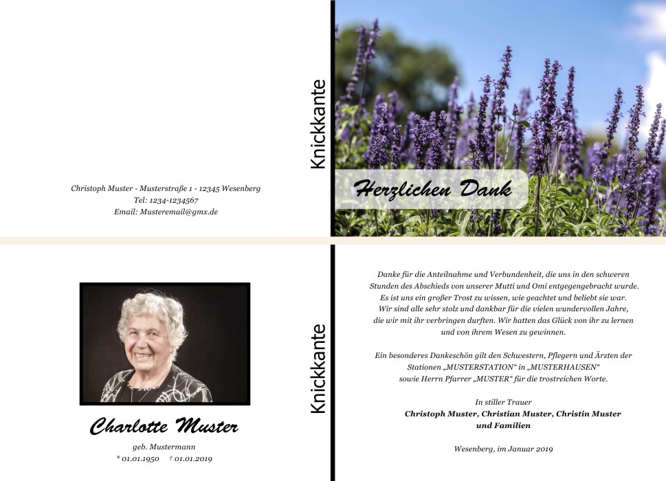 Danksagungskarten Trauer Danksagungskarten Trauer